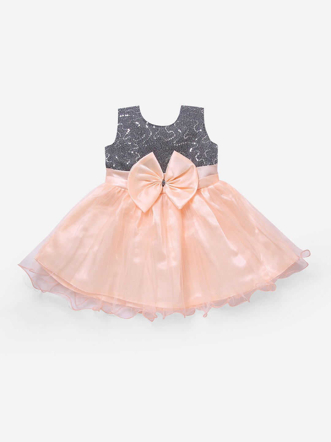 

The Magic Wand Girls Peach-Coloured Embellished Fit and Flare Dress