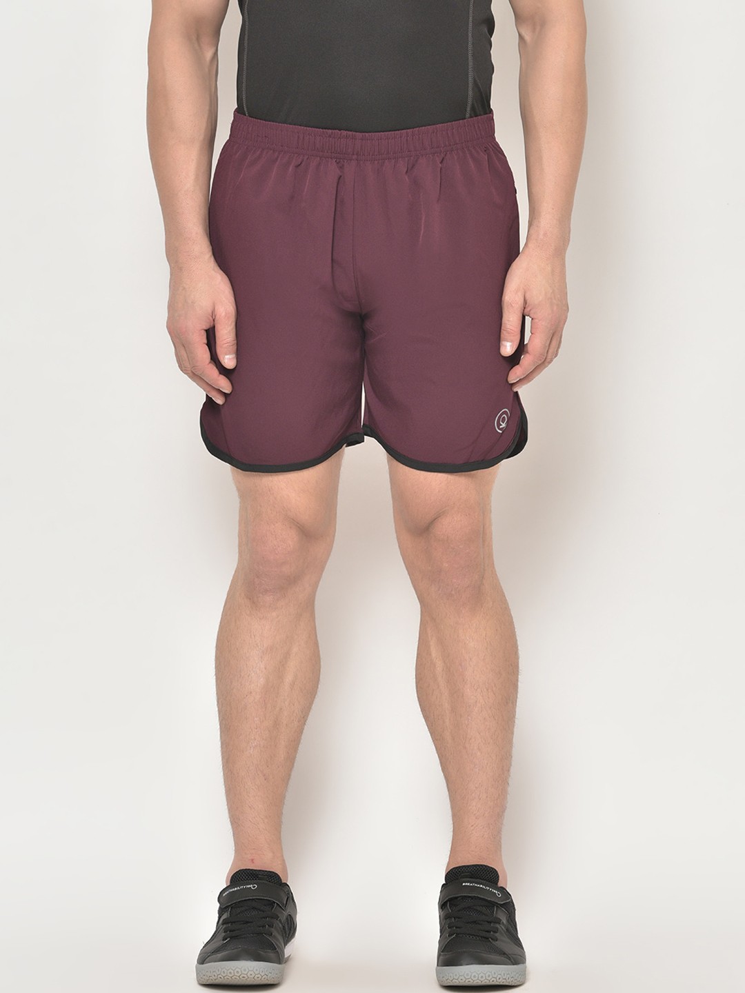

CHKOKKO Men Maroon Solid Regular Fit Sports Shorts