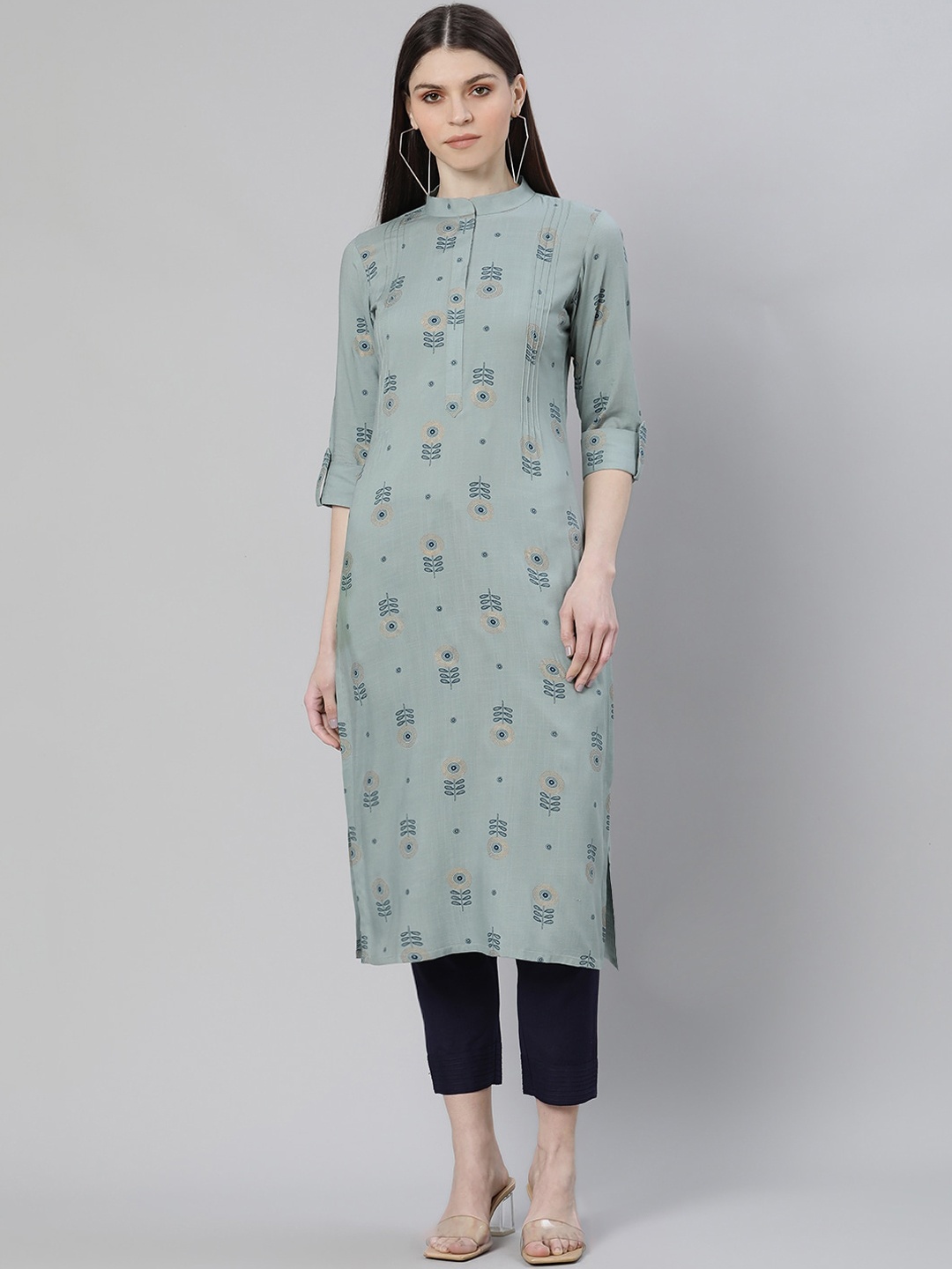 

GERUA Women Grey Floral Printed Kurta