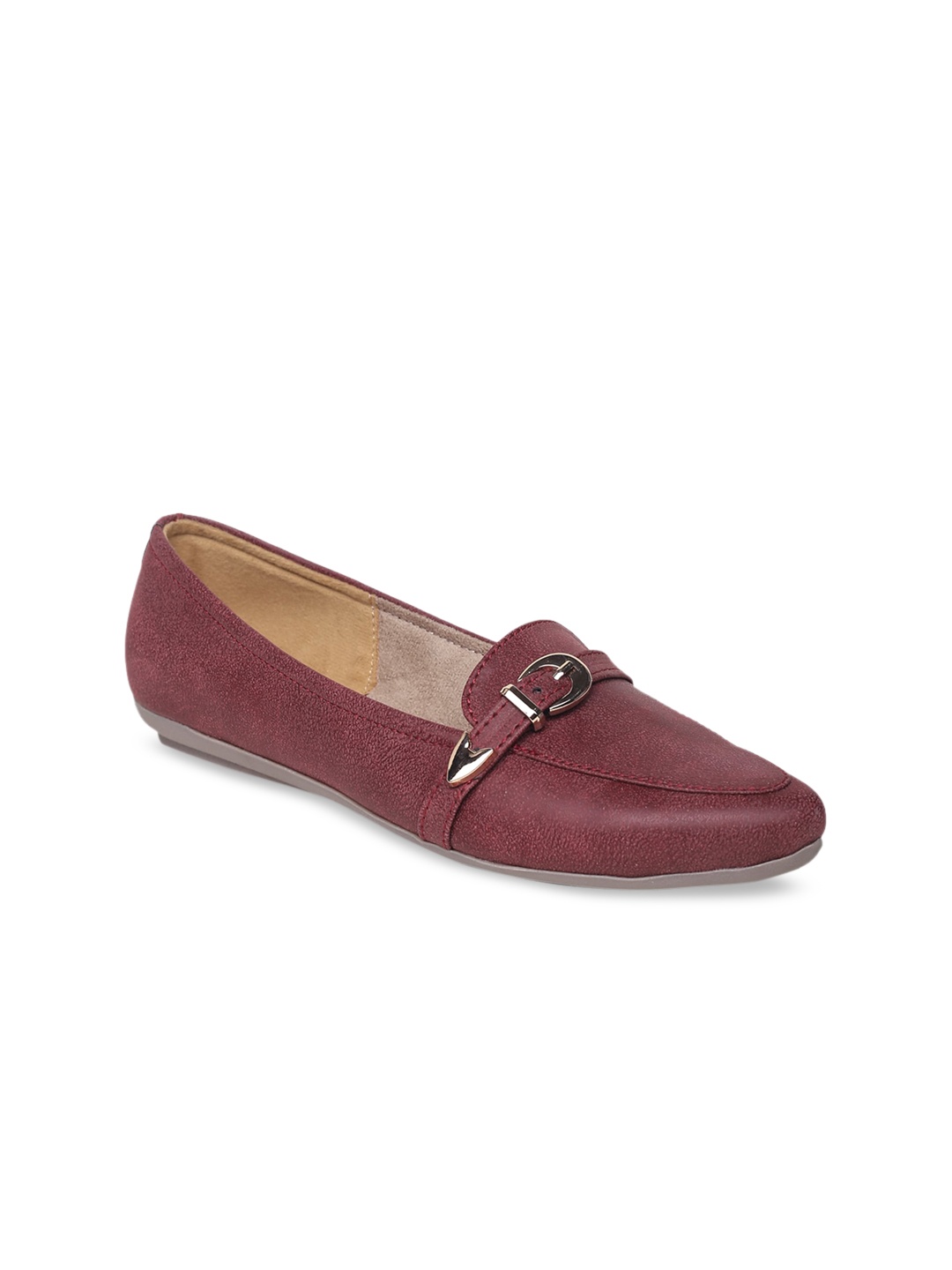 

VALIOSAA Women Maroon Solid Ballerinas