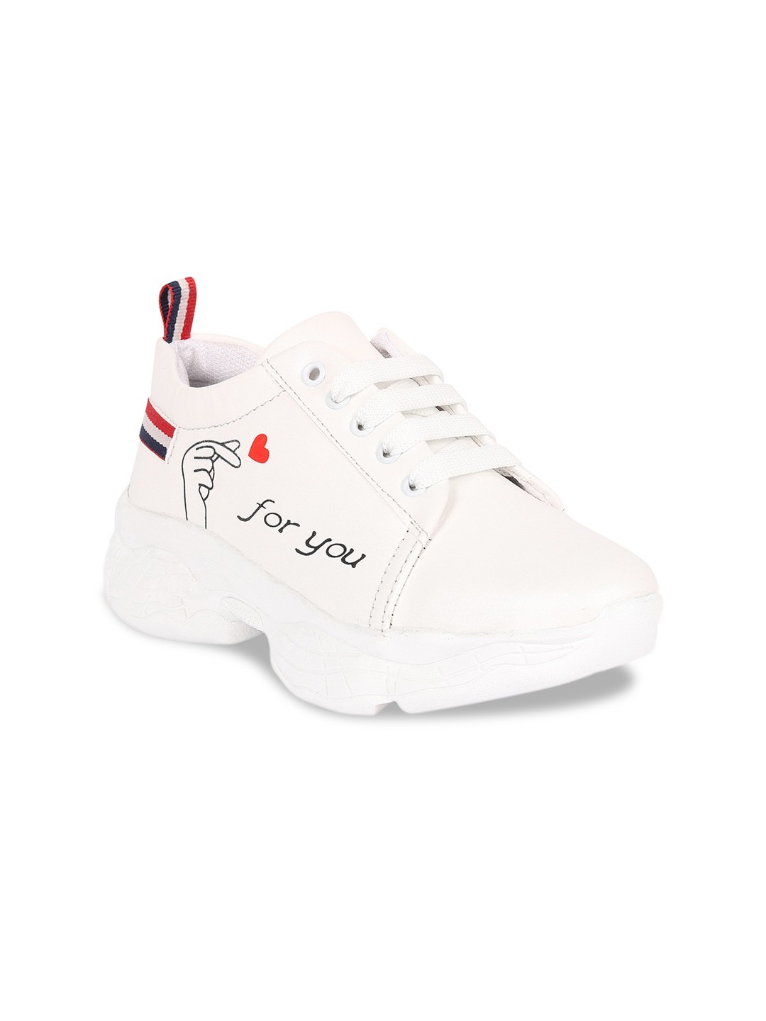

Bella Toes Women White Woven Design Casual Sneakers