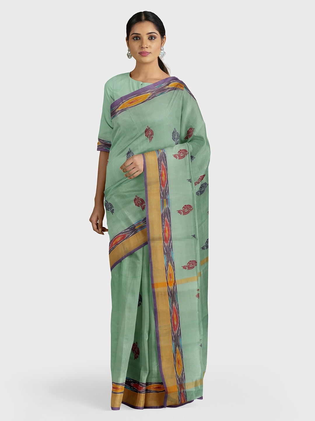 

APCO Green Woven Design Pure Cotton Saree
