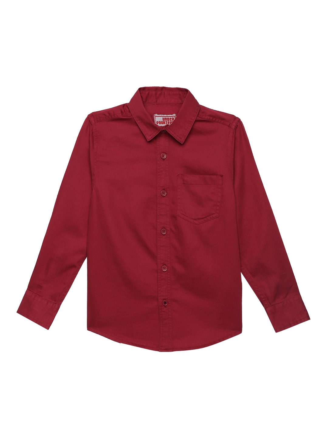 

UNDER FOURTEEN ONLY Boys Maroon Regular Fit Solid Casual Shirt