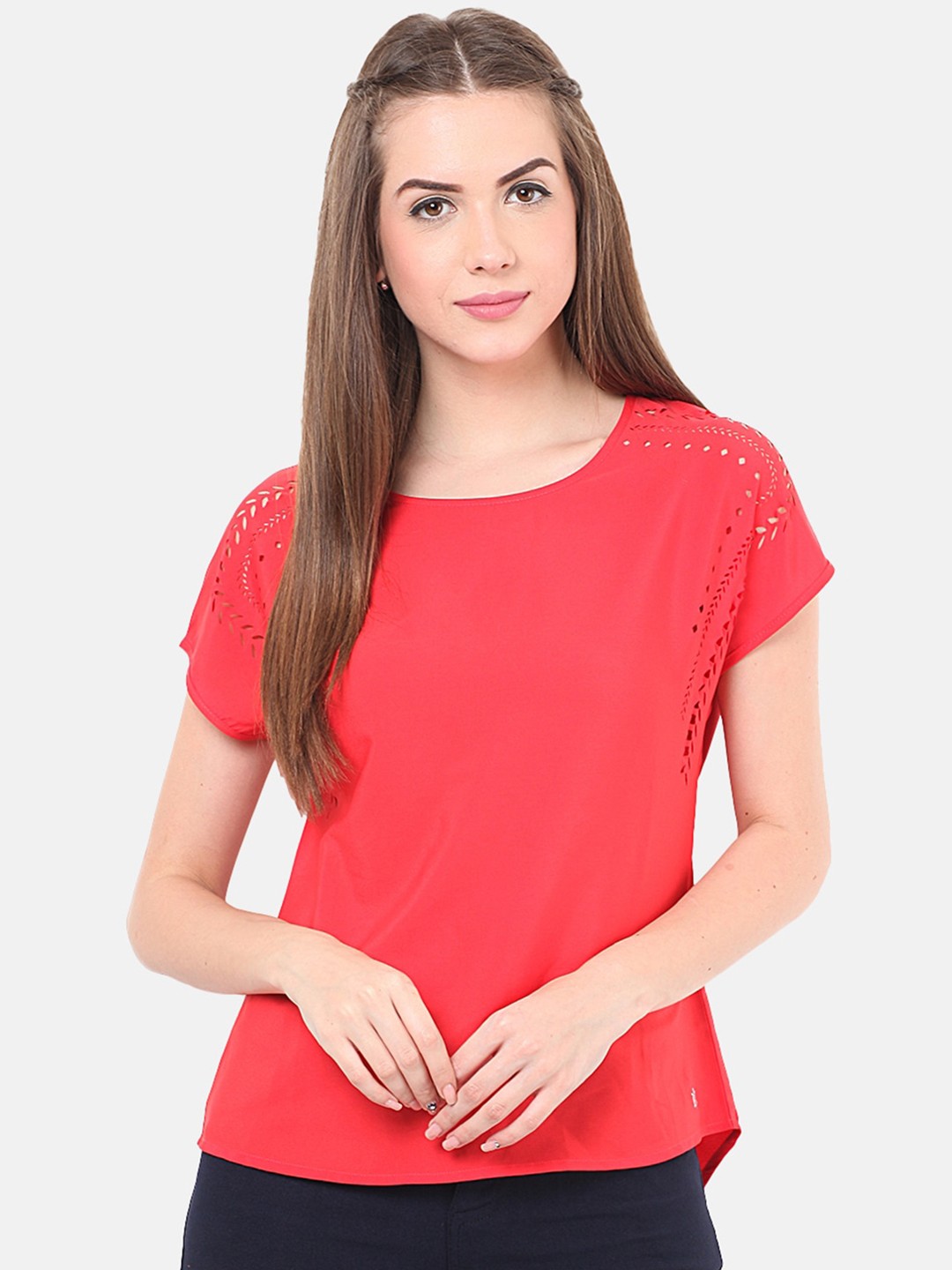 

Porsorte Red Regular Laser Cut Top