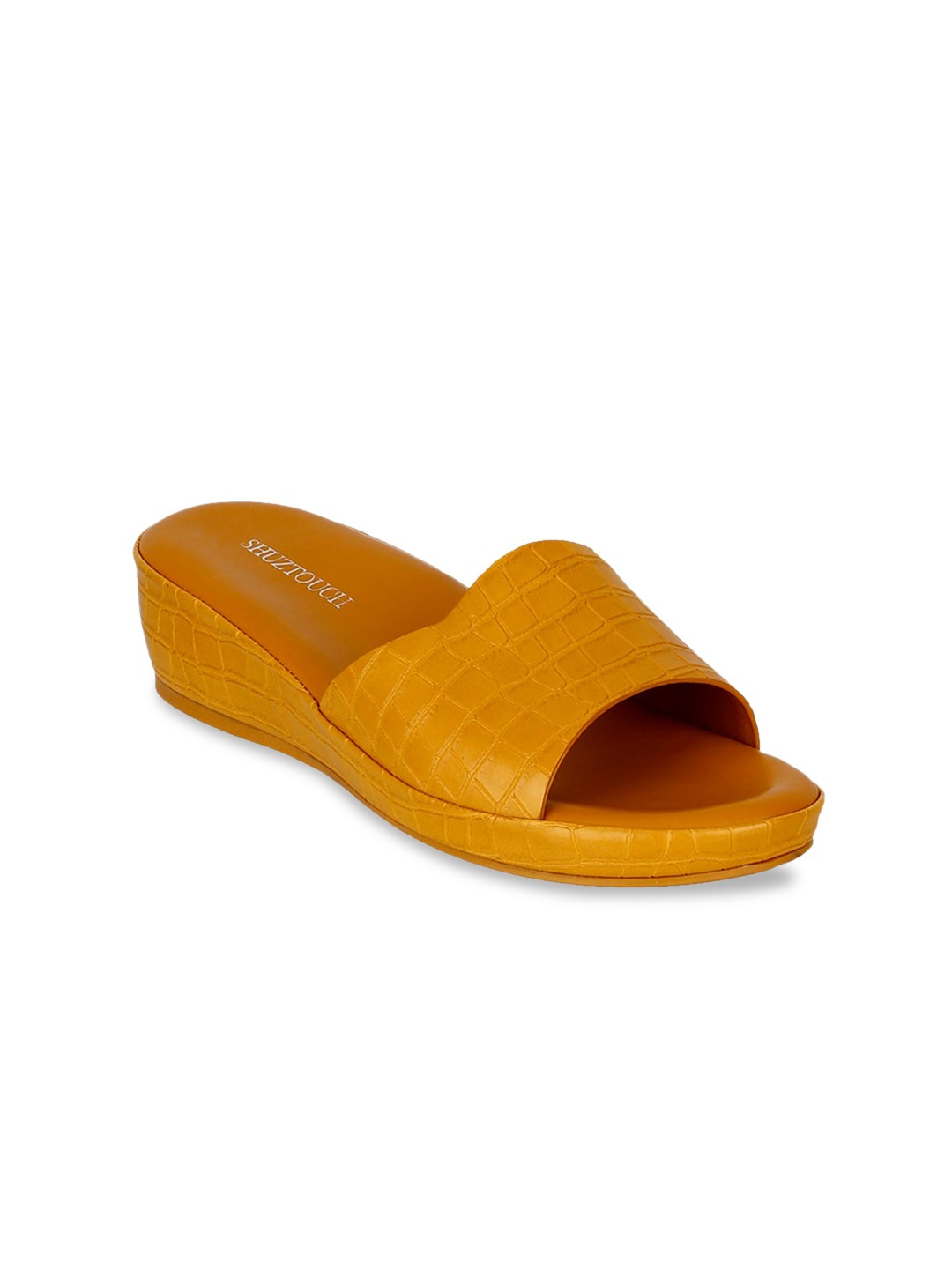 

SHUZ TOUCH Women Yellow Solid Sandals