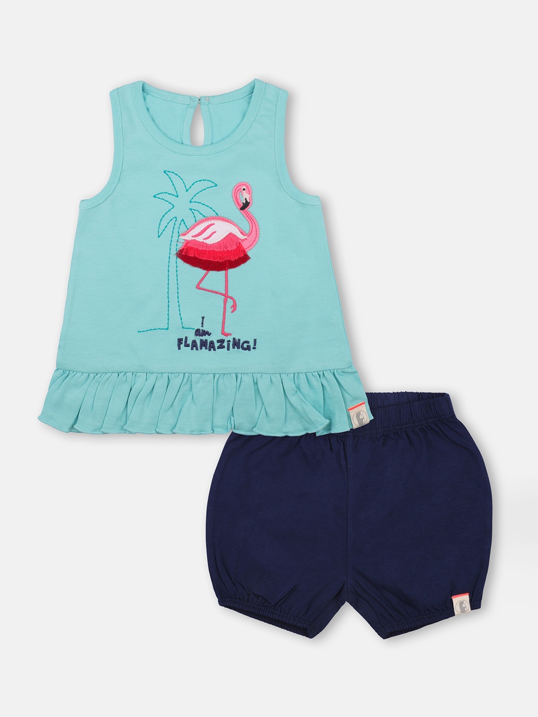 

Babysafe Girls Blue & Pink Printed T-shirt with Shorts