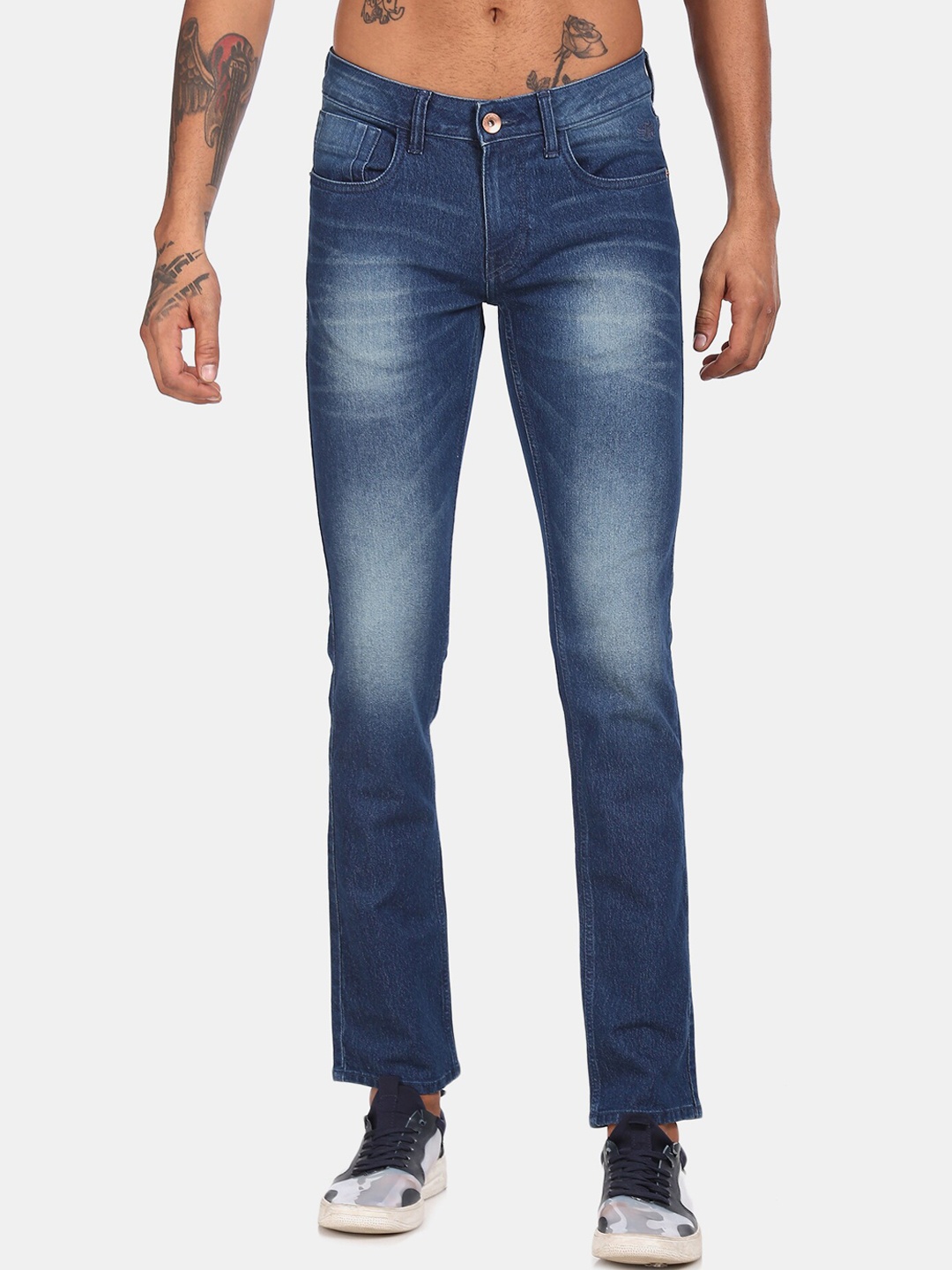 

Flying Machine Men Blue Slim Fit Mid-Rise Clean Look Stretchable Jeans