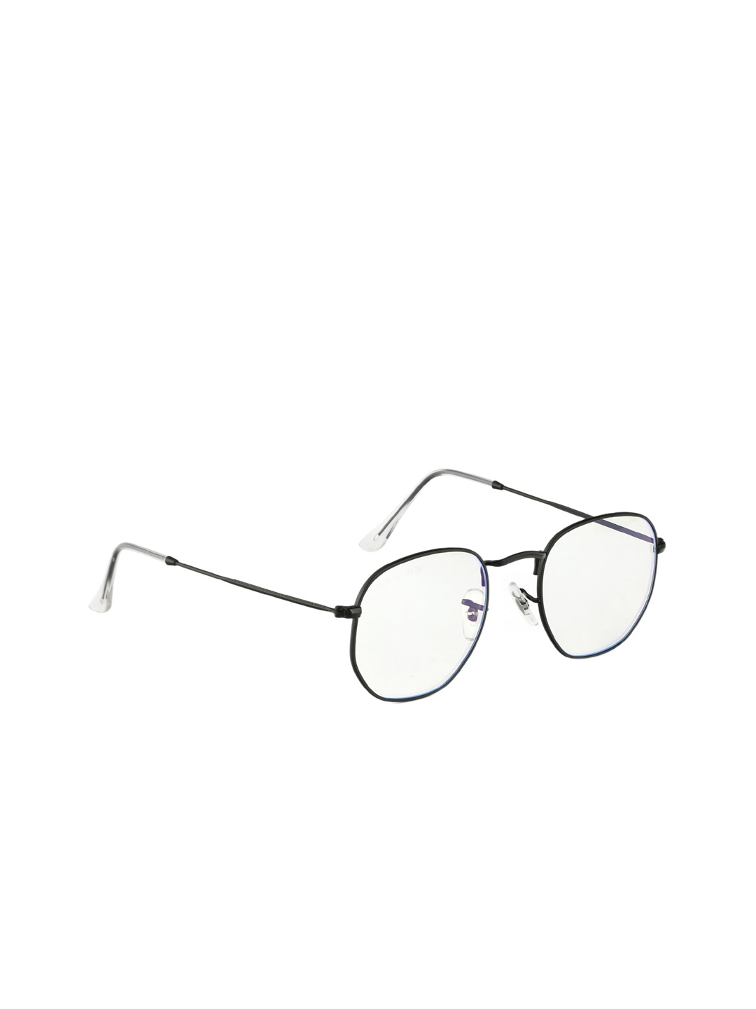 

ROYAL SON Unisex Clear Lens & Black Oversized Sunglasses with UV Protected Lens, Transparent