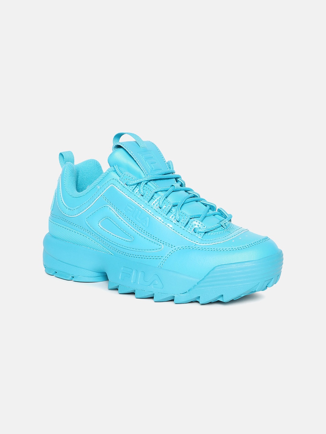 

FILA Women Blue Woven Design PU Sneakers