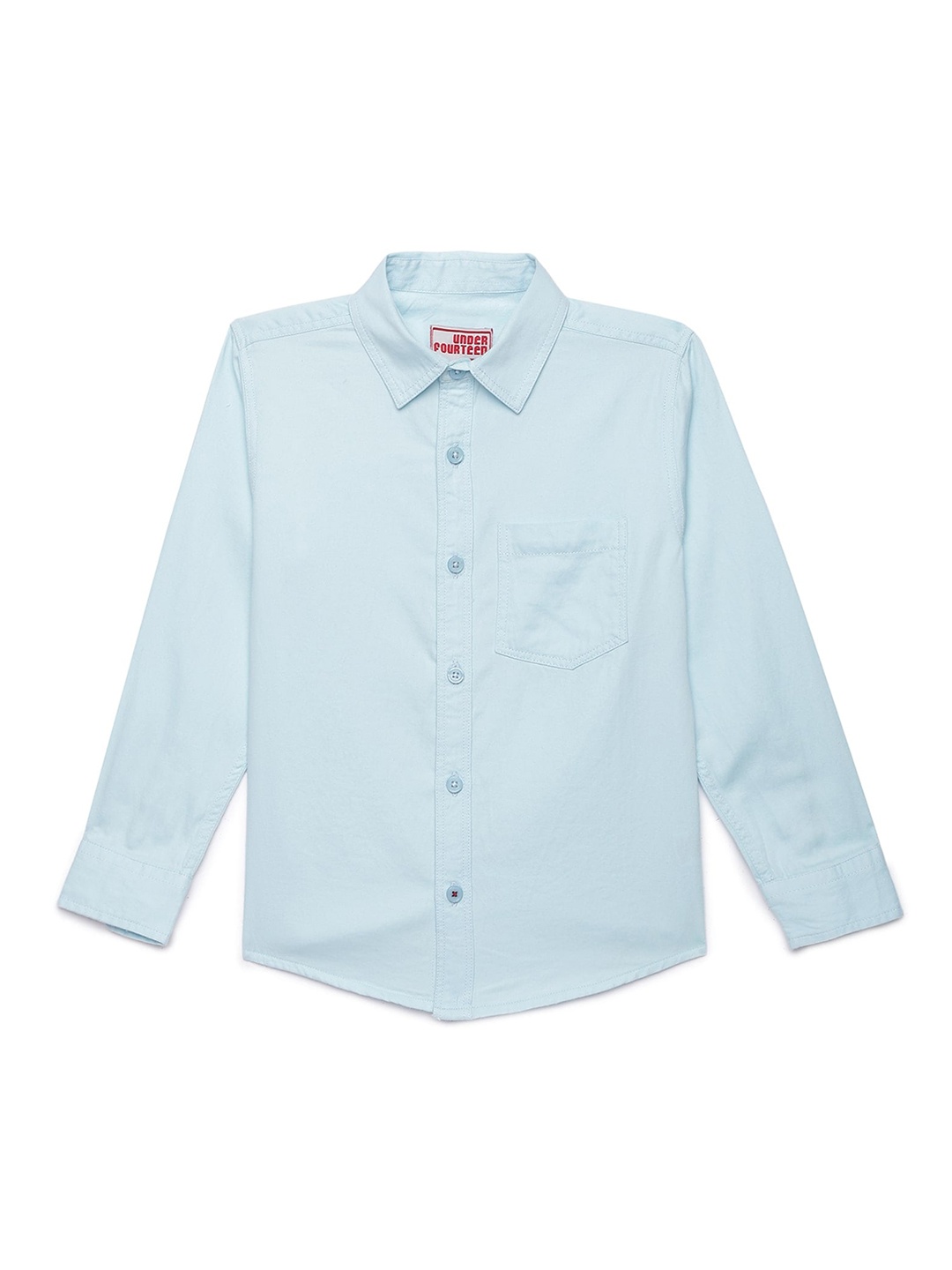 

UNDER FOURTEEN ONLY Boys Blue Regular Fit Solid Casual Shirt