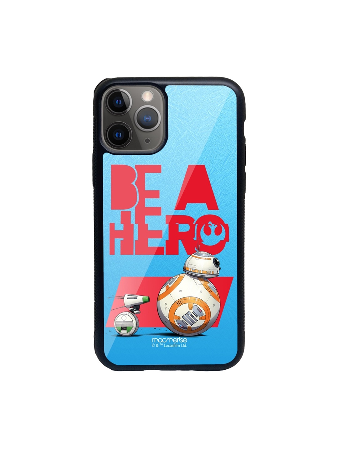 

macmerise Blue & Red Be A Hero Glass iPhone 11 Pro Phone Case