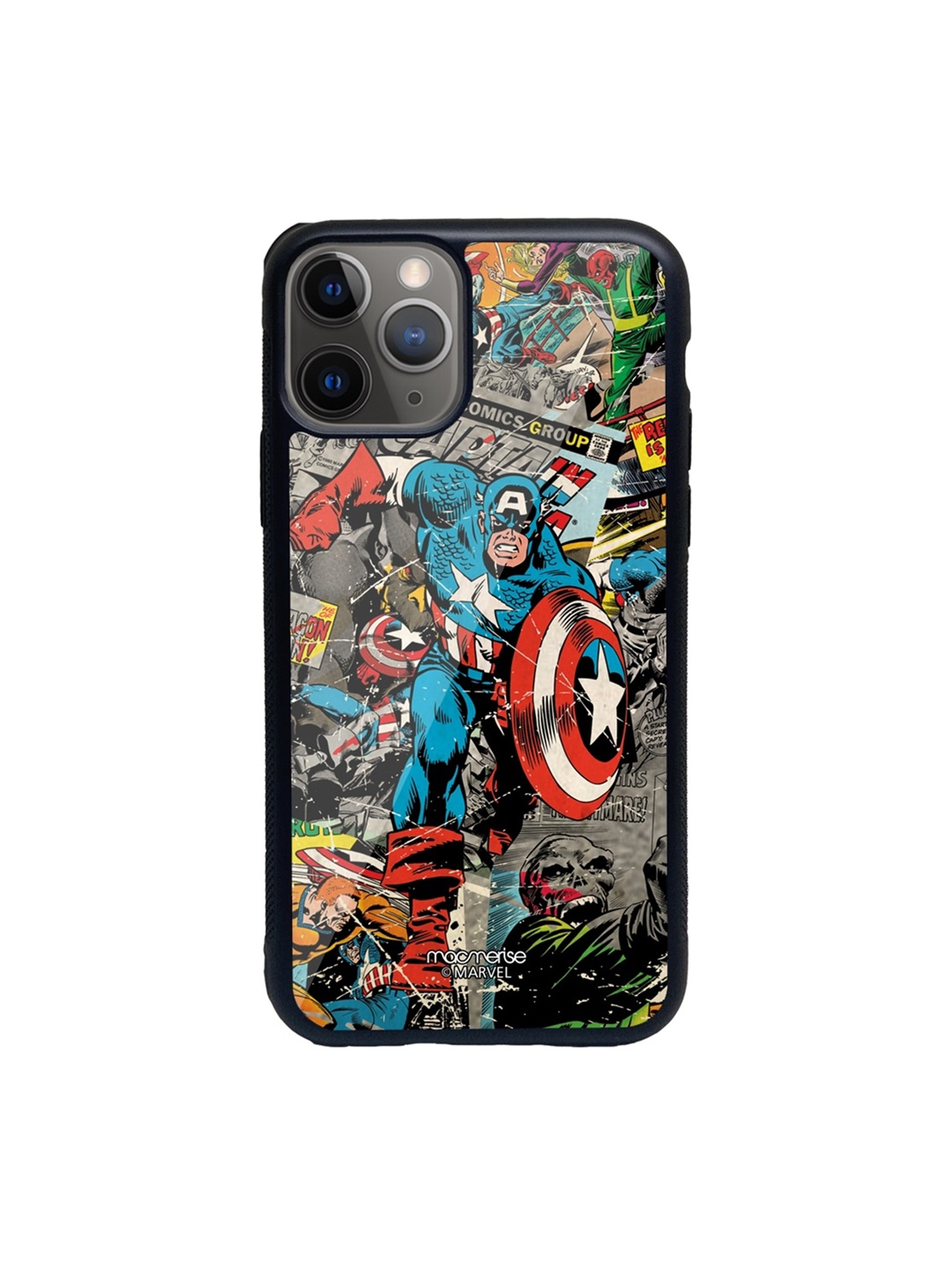 

macmerise Black & Red Comic Captain America iPhone 11 Pro Max Back Case