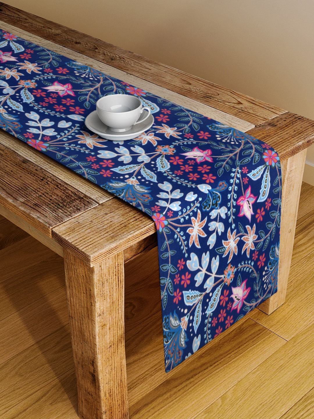 

Alina decor Blue & Pink Floral Printed Table Runner