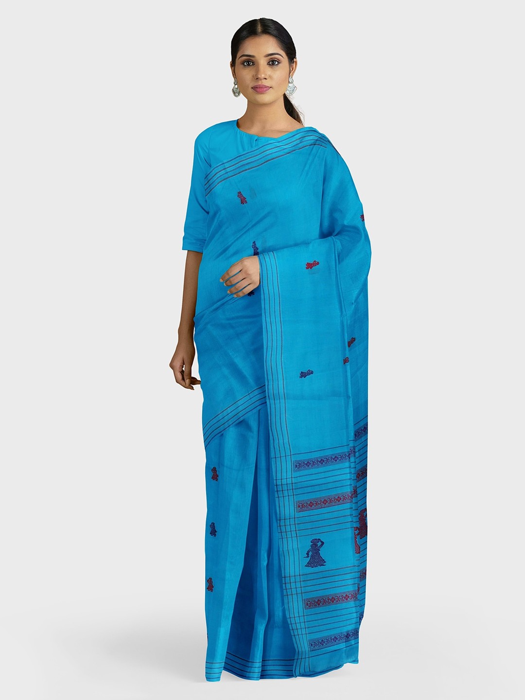 

APCO Blue Woven Design Pure Cotton Saree
