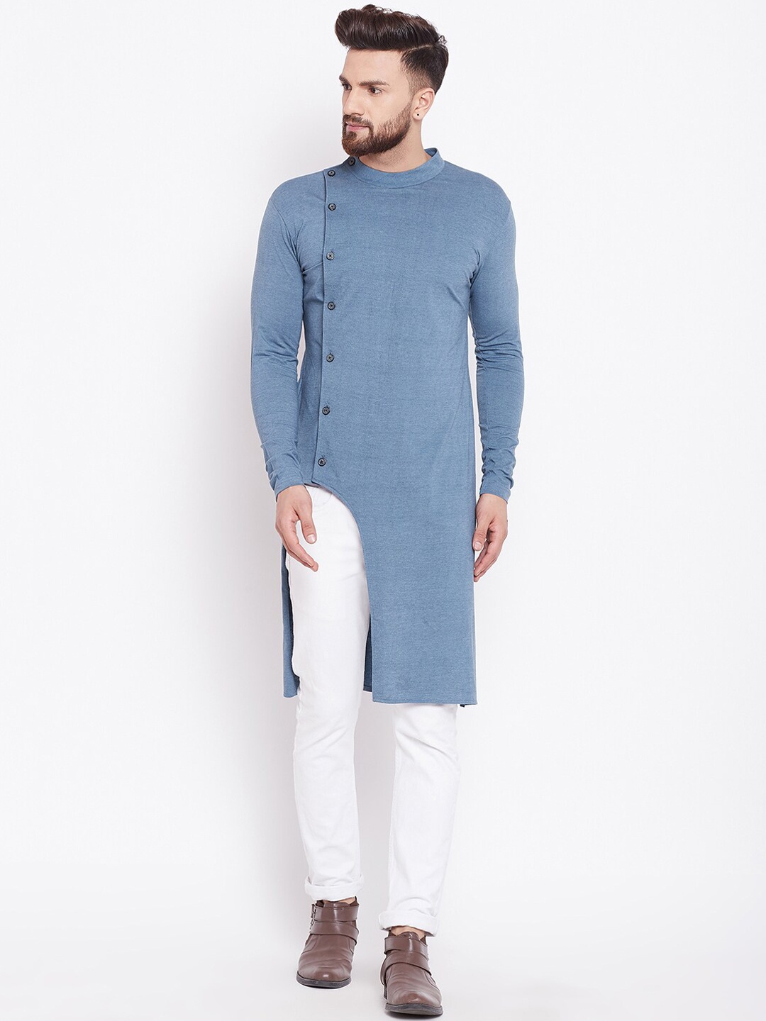 

CHILL WINSTON Men Blue Solid Kurta