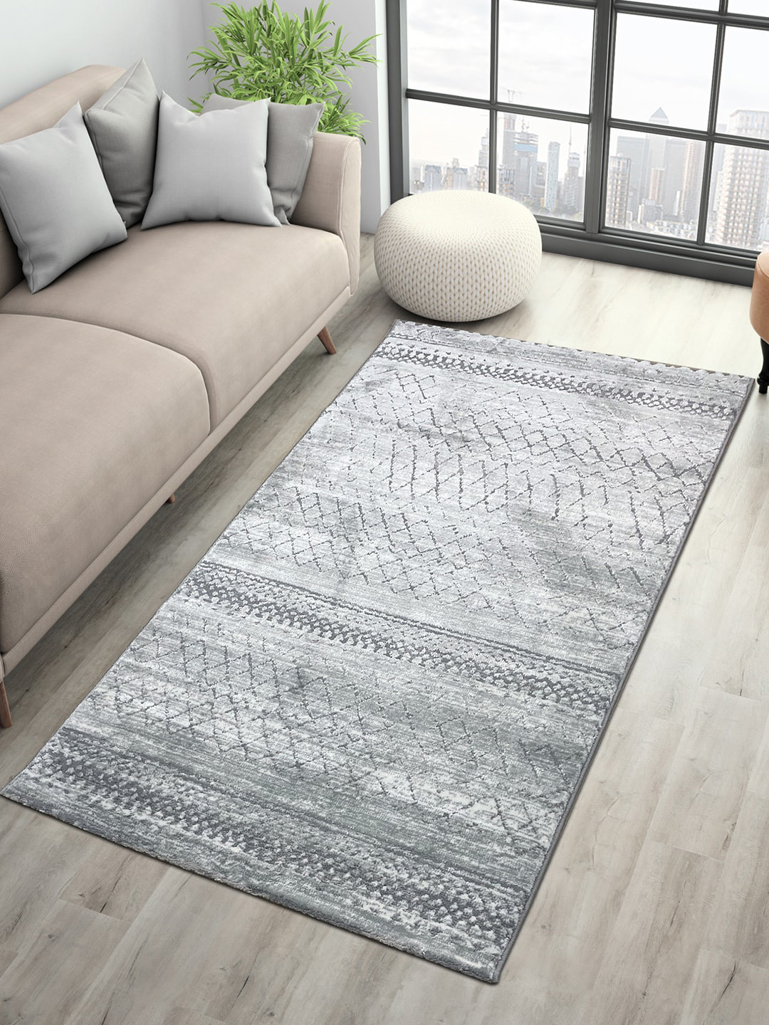 

SPACES Grey Printed Floor Runner