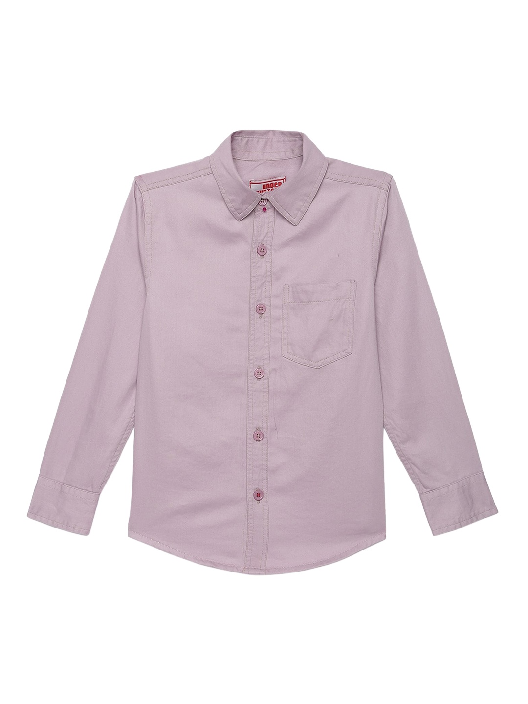 

UNDER FOURTEEN ONLY Boys Mauve Regular Fit Solid Casual Shirt