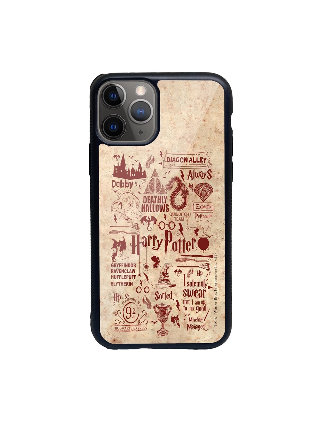 

macmerise Beige & Red Harry Potter Infographic Glass iPhone 11 Pro Max Phone Case