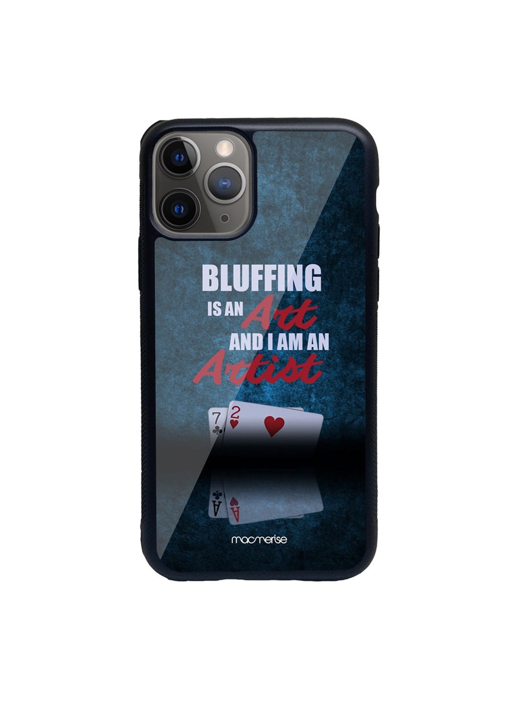 

macmerise Blue & Black Art of Bluffing Glass iPhone 11 Pro Max Phone Case
