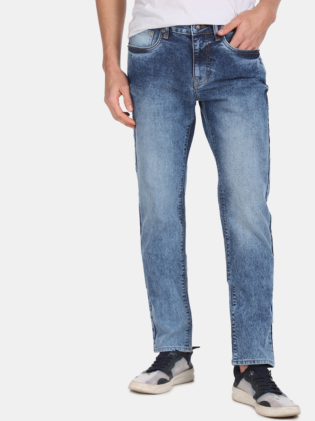 

Aeropostale Men Blue Slim Fit Mid-Rise Clean Look Stretchable Jeans