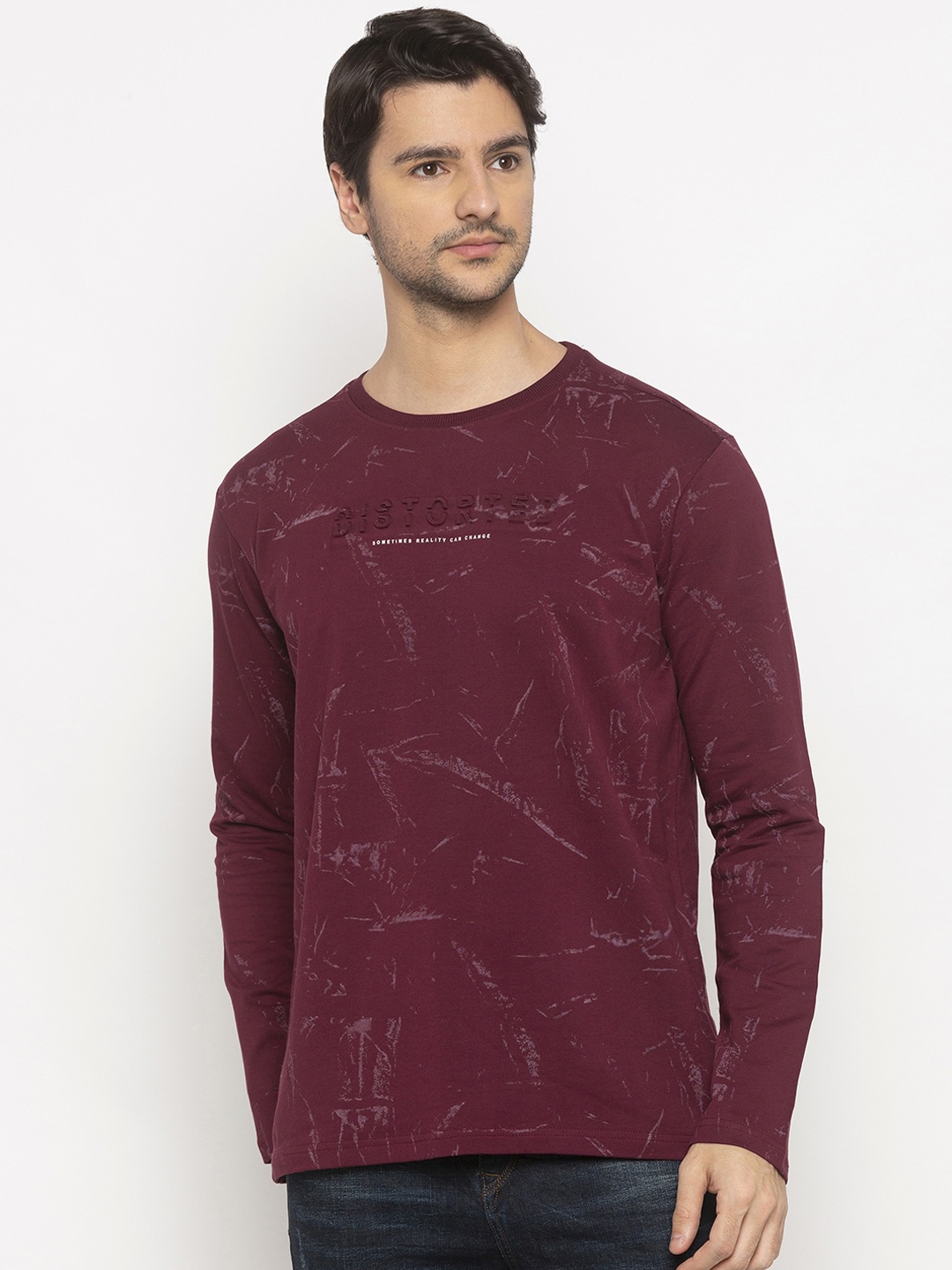 

Status Quo Men Purple Printed Sweatshirt
