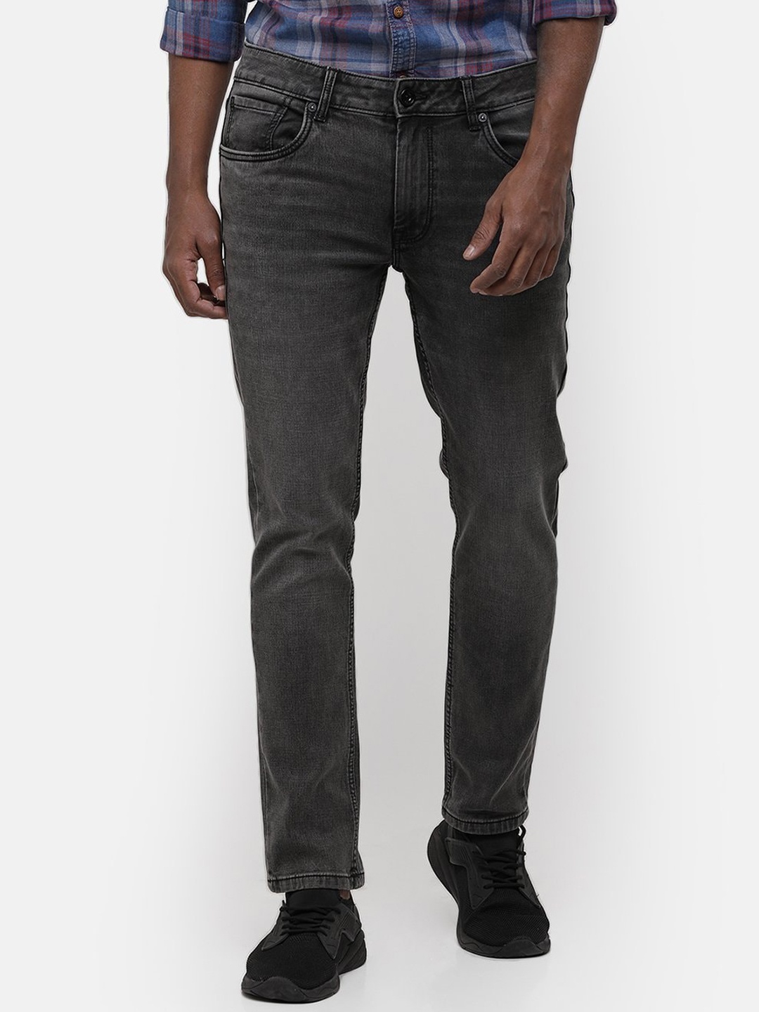 

Voi Jeans Men Grey Skinny Fit High-Rise Clean Look Stretchable Jeans