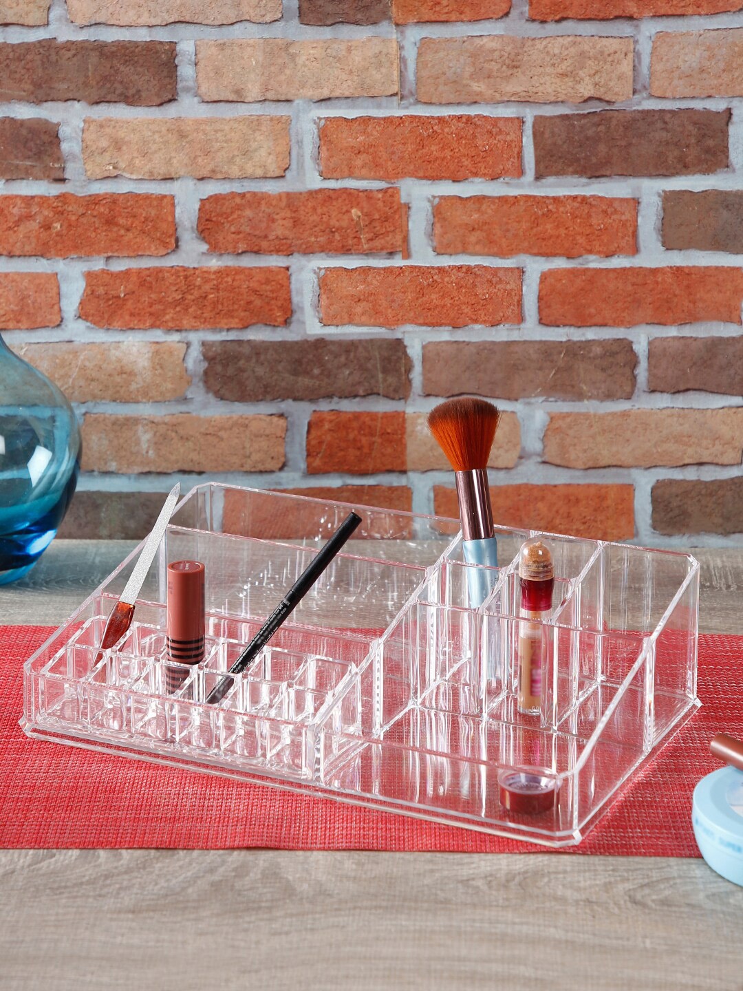 

House Of Accessories Set Of 6 Transparent Solid Makeup Organisers