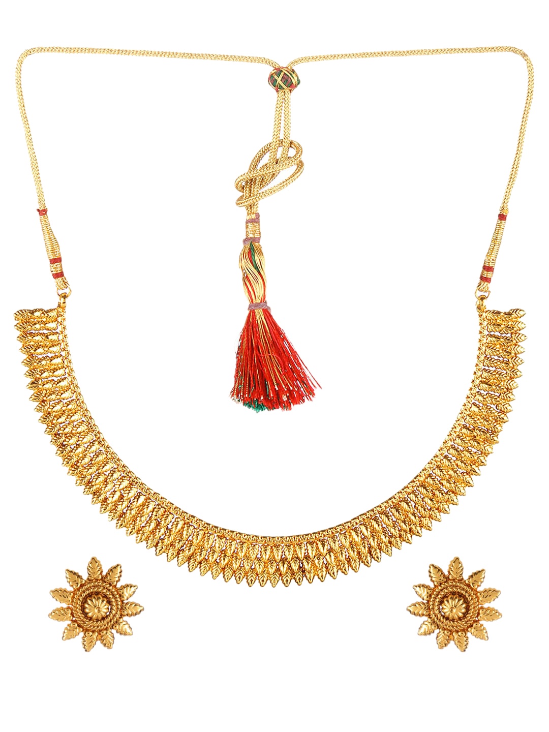 

Adwitiya Collection Women Gold-Plated 24CT Antique Handcrafted Jewellery Set