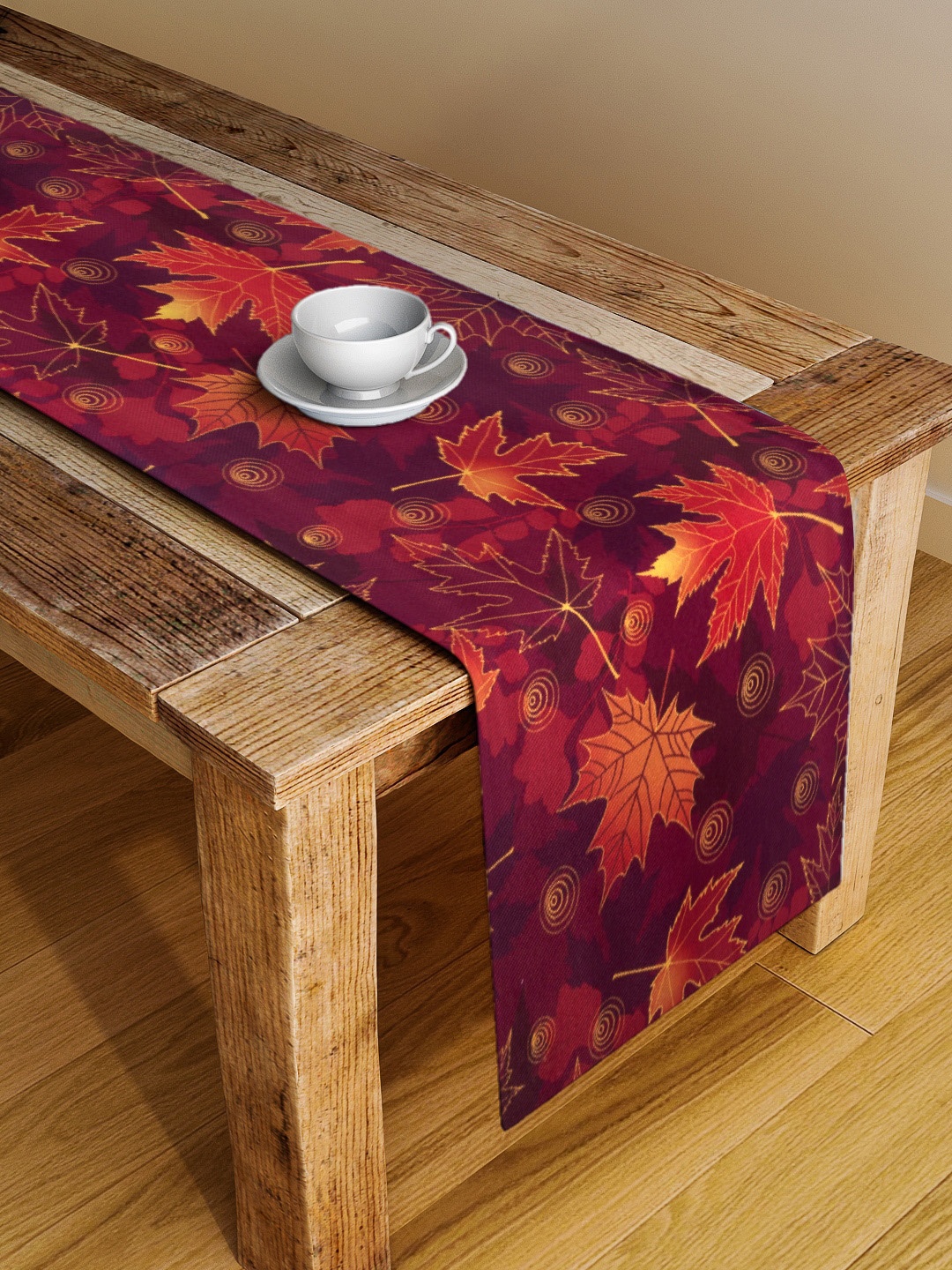 

Alina decor Red & Yellow Floral Printed Table Runner