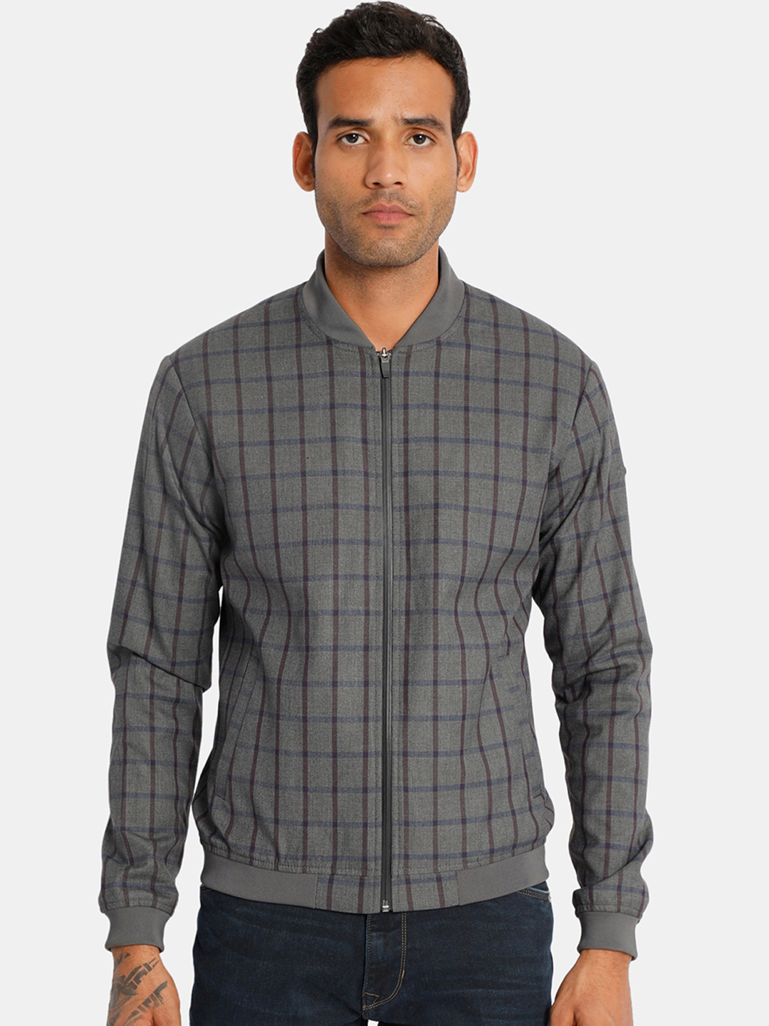 

U.S. Polo Assn. Men Grey Checked Tailored Jacket