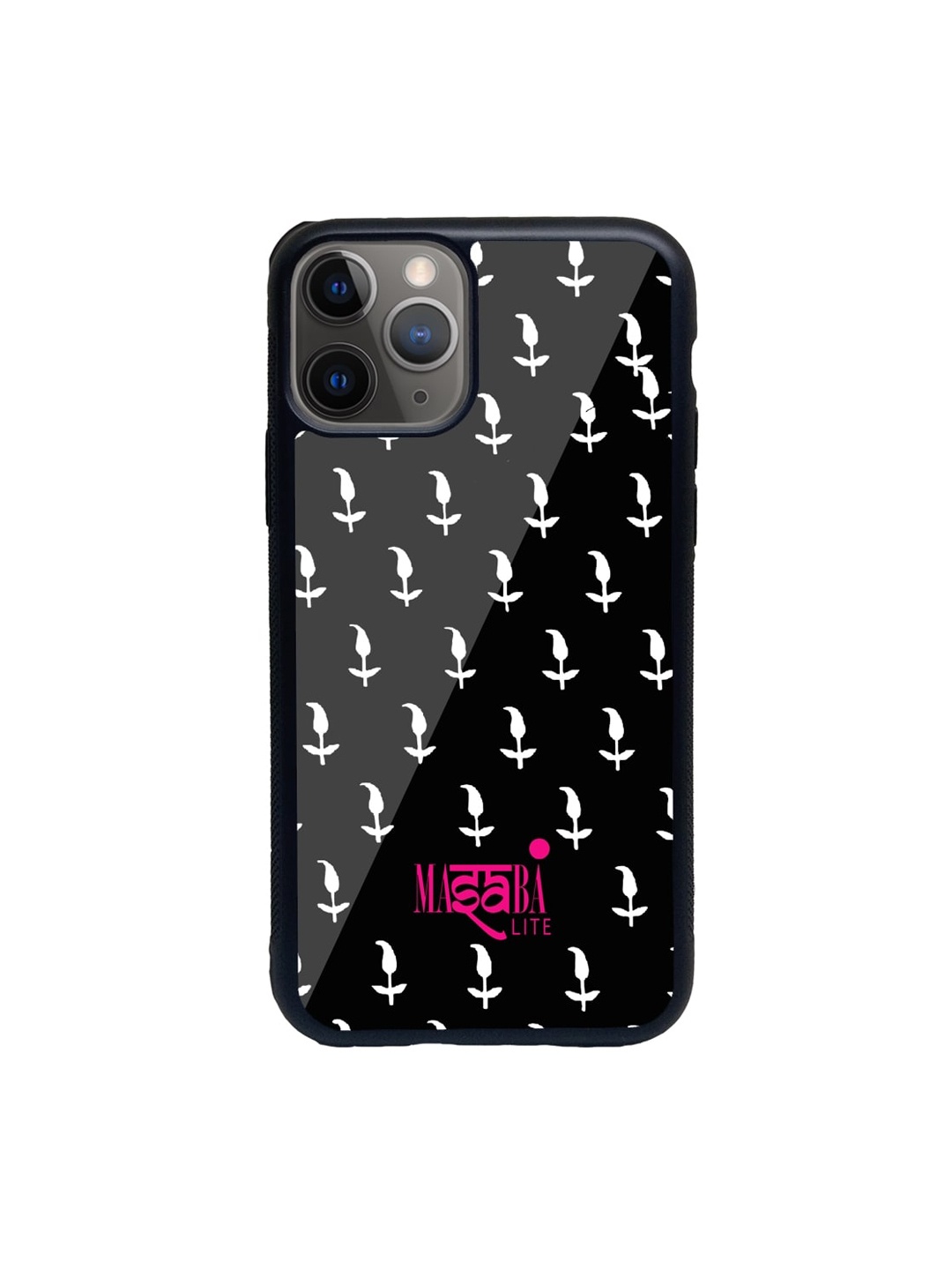 

macmerise Black & White Masaba Leaf Motif iPhone 11 Pro Max Back Case