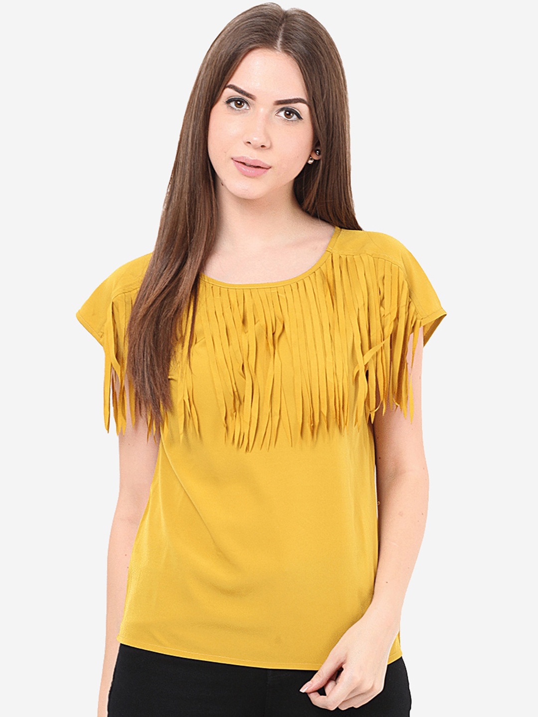 

Porsorte Yellow Regular Tasseled Top
