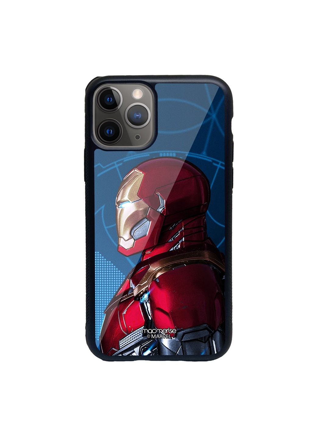 

macmerise Blue & Red Iron Man side Armor Glass iPhone 11 Pro Max Phone Case