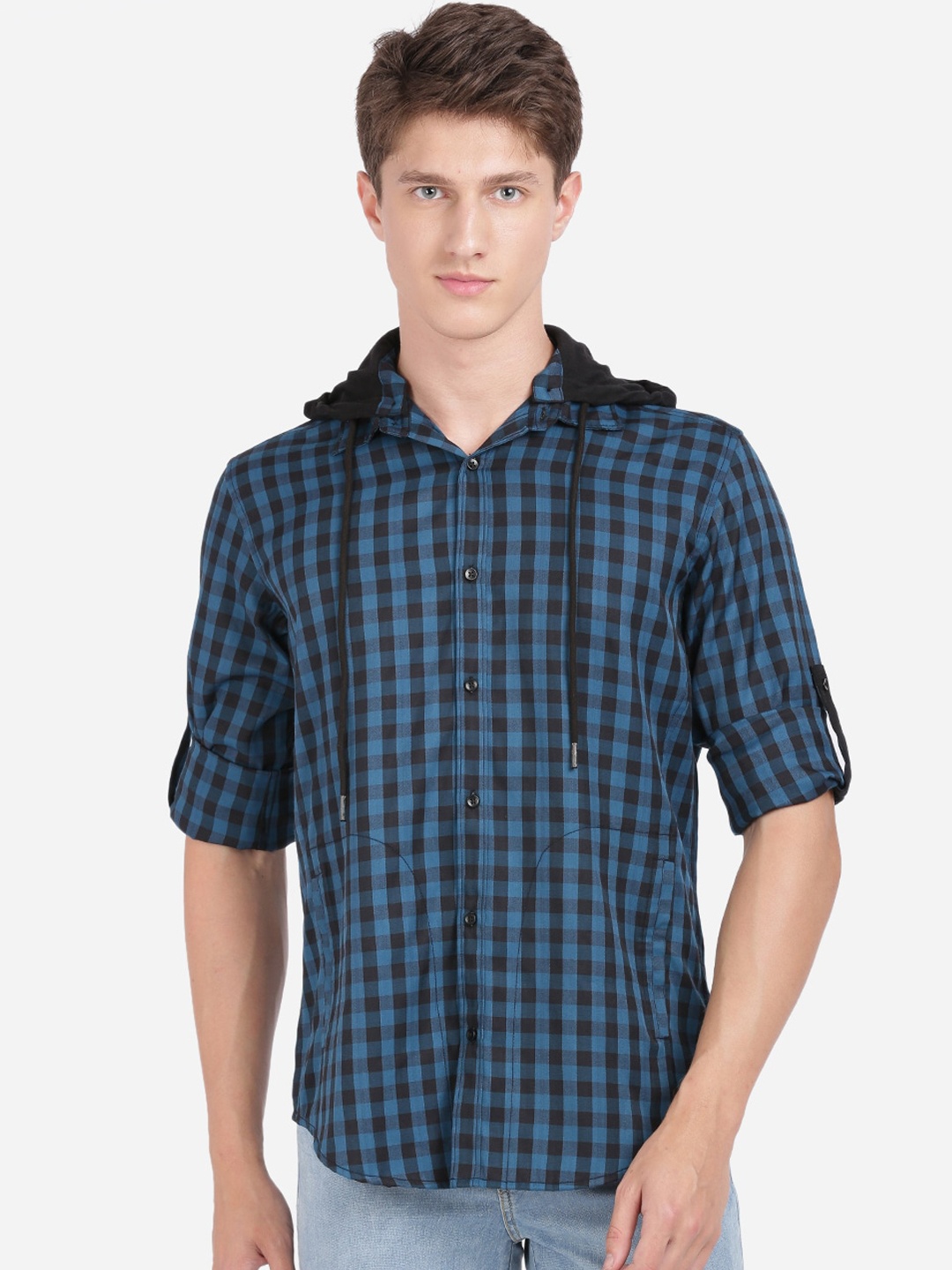 

IVOC Men Blue & Black Regular Fit Checked Casual Shirt