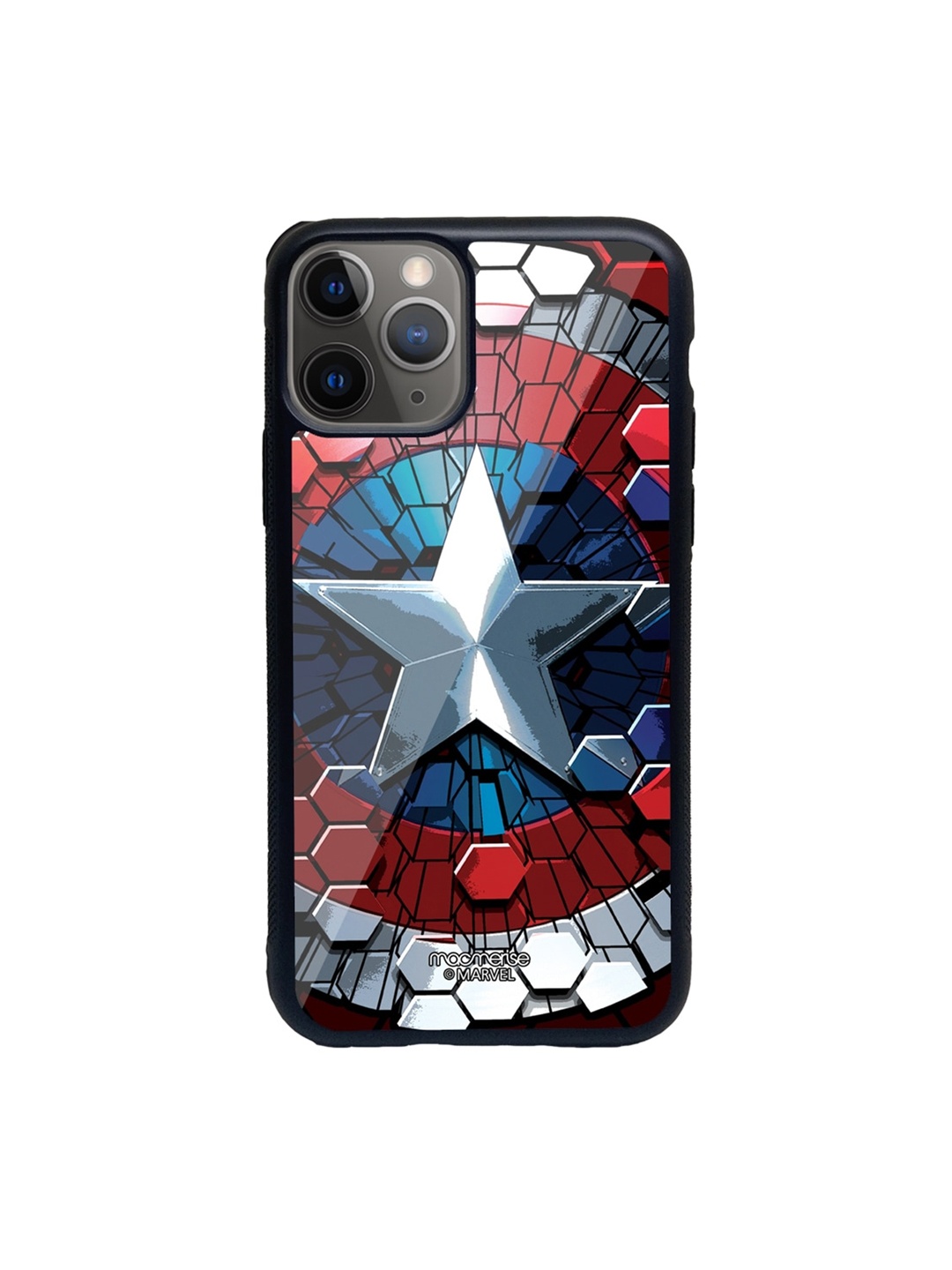 

macmerise Blue & Red Hex Shield Glass iPhone 11 Pro Phone Case