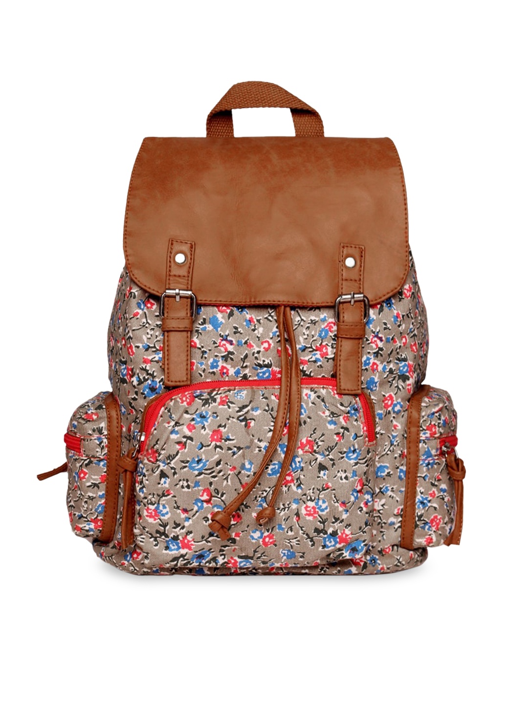 

ASTRID Women Grey & Brown Printed Backpack