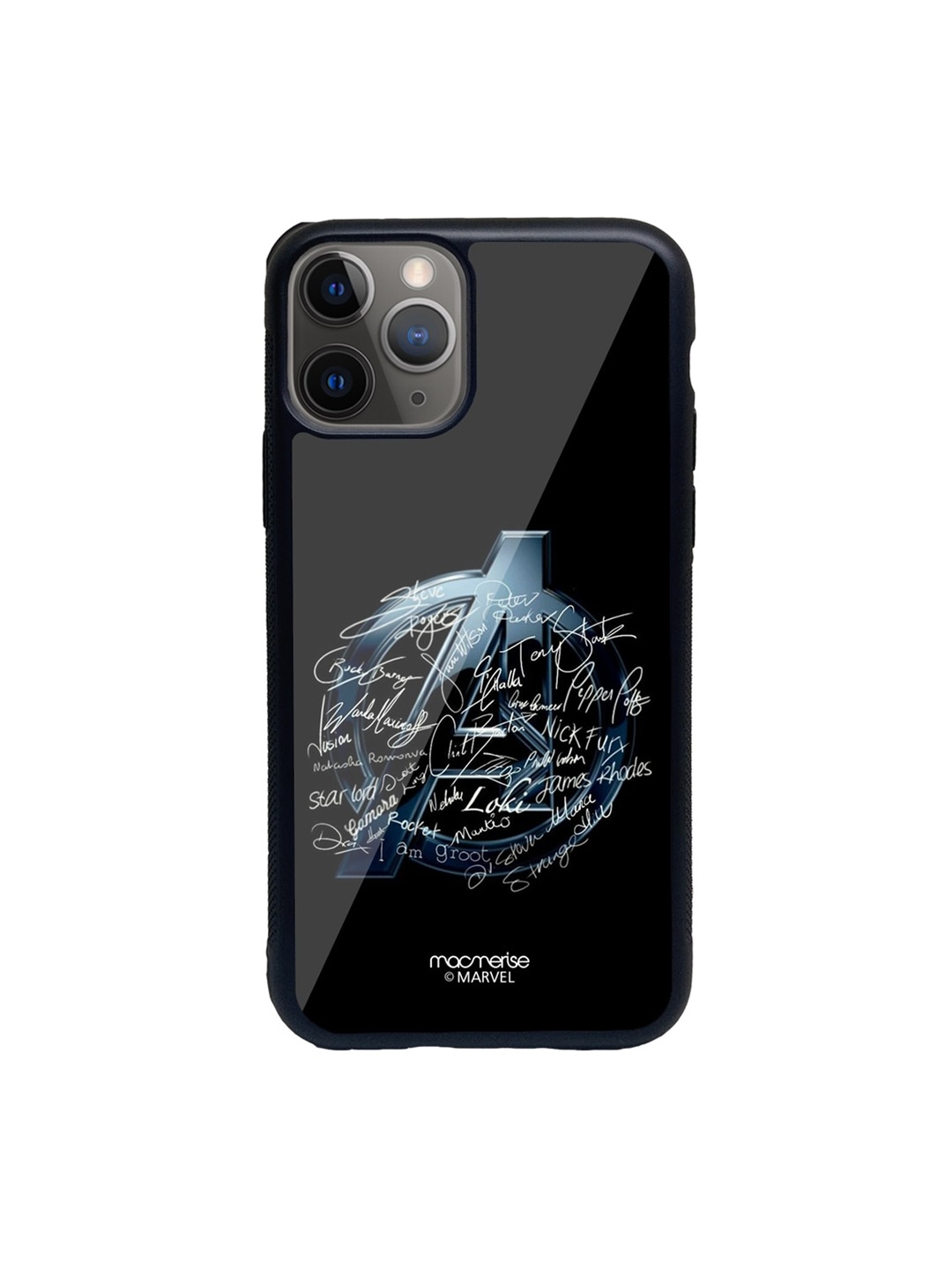 

macmerise Blue & Black Avengers Nostalgia Pattern iPhone 11 Pro Max Back Case