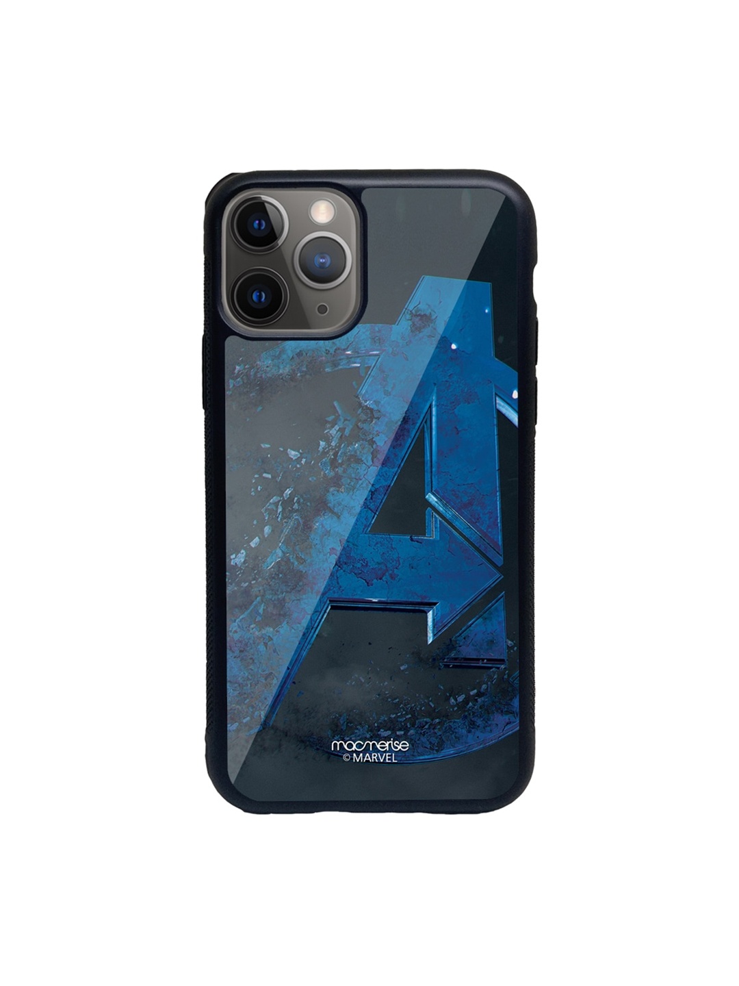 Macmerise Black & Blue Endgame Logo Glass iPhone 11 Pro Max Phone Case
