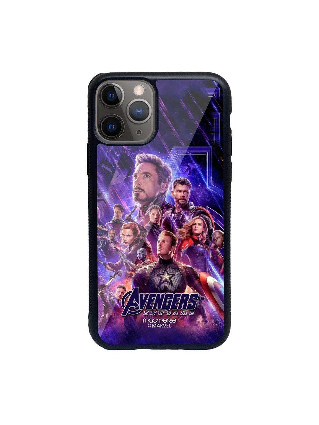 

macmerise Black & Purple Avengers Endgame Poster Glass iPhone 11 Pro Max Phone Case
