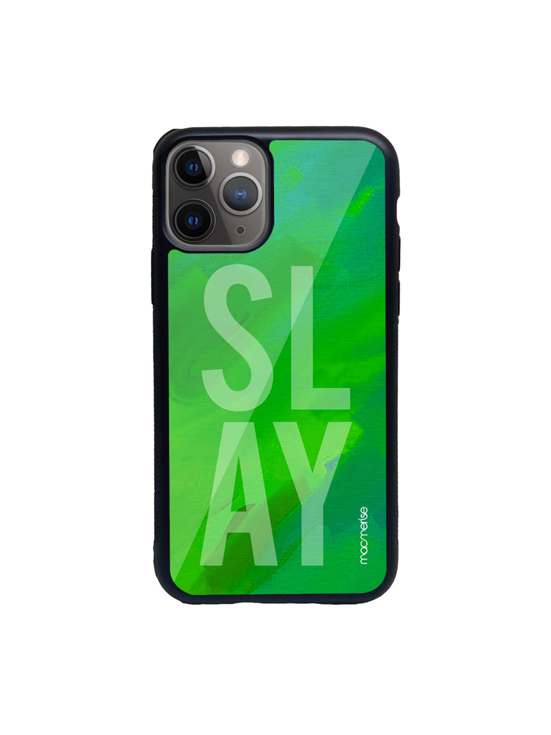 

macmerise Green & Black Slay Glass iPhone 11 Pro MAx Phone Case