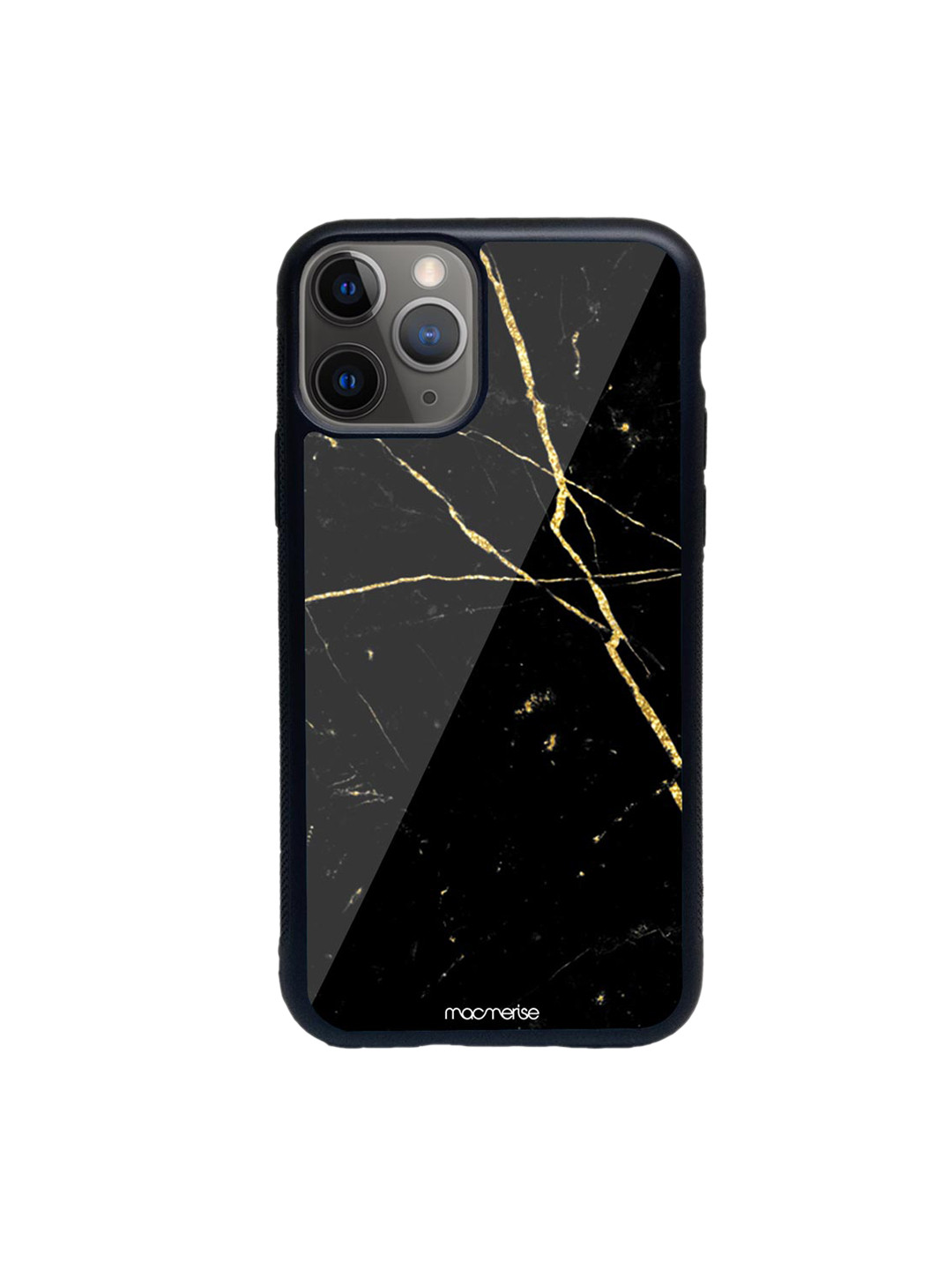

macmerise Black & Gold-Toned Marble Black Onyx Printed iPhone 11 Pro Max Back Case