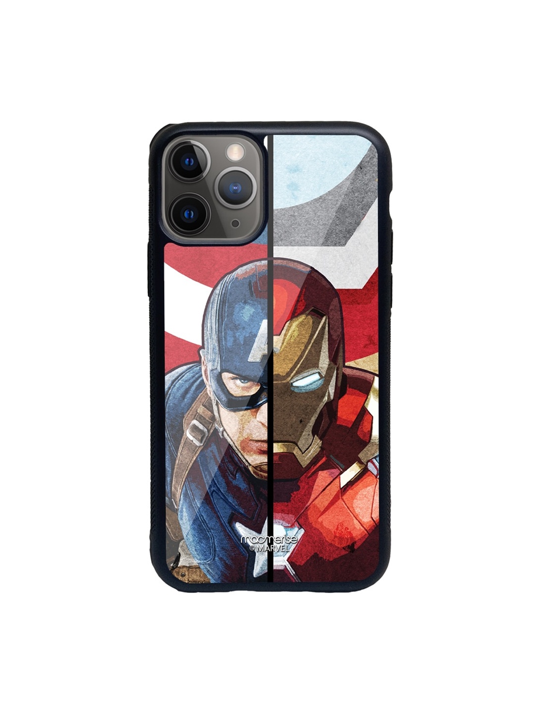 

macmerise Red & Blue Man vs Machine Glass iPhone 11 Pro Max Phone Case