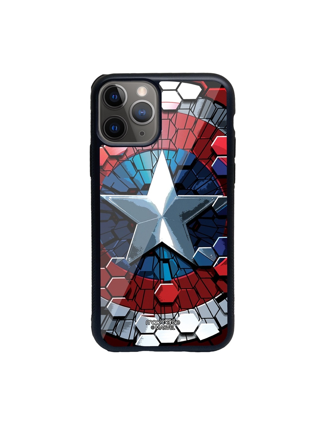 

macmerise Red & Blue Hex Shield Printed iPhone 11 Pro Max Back Case