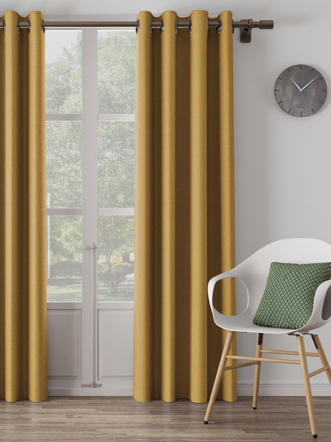 

DDecor Yellow Single Sheer Door Curtain