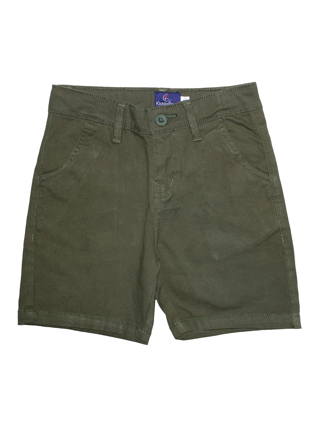 

KiddoPanti Boys Olive Green Solid Regular Fit Regular Shorts