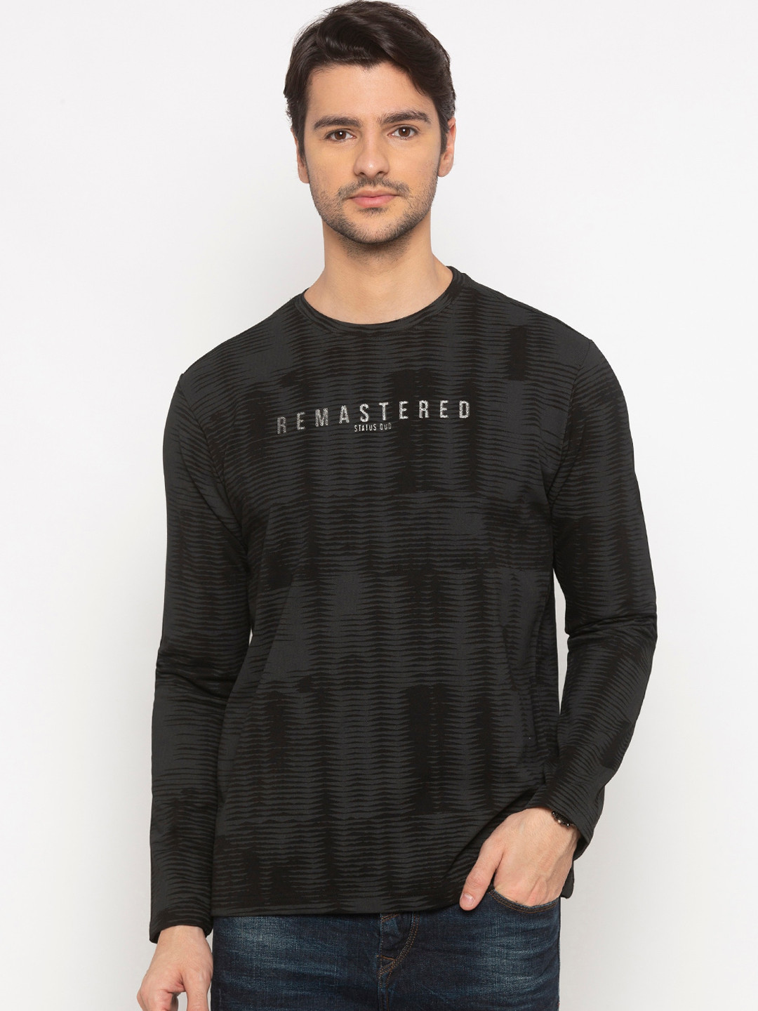 

Status Quo Men Black Solid Sweatshirt