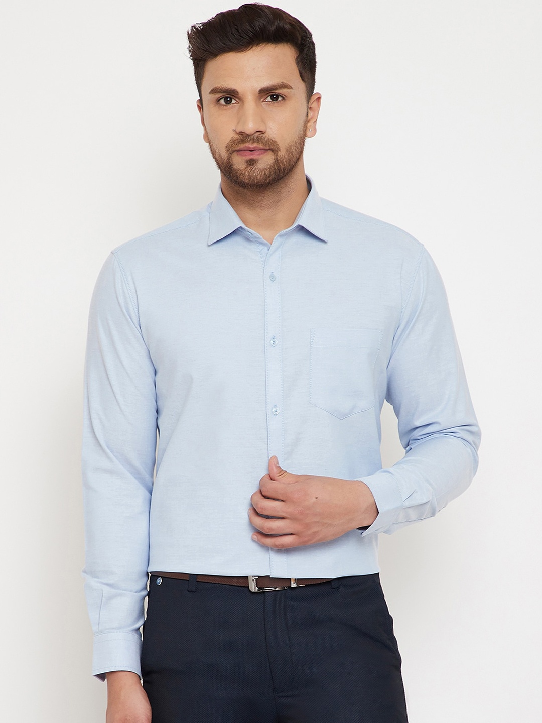 

Canary London Men Blue Regular Fit Solid Casual Shirt