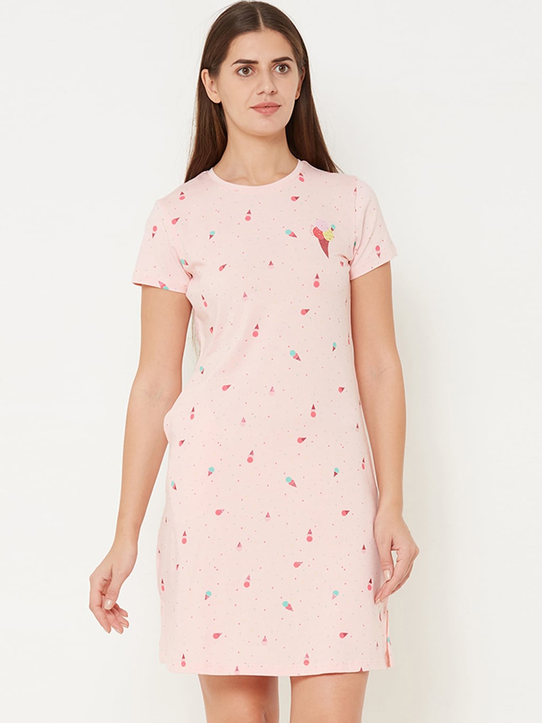 

Sweet Dreams Pink Printed Nightdress