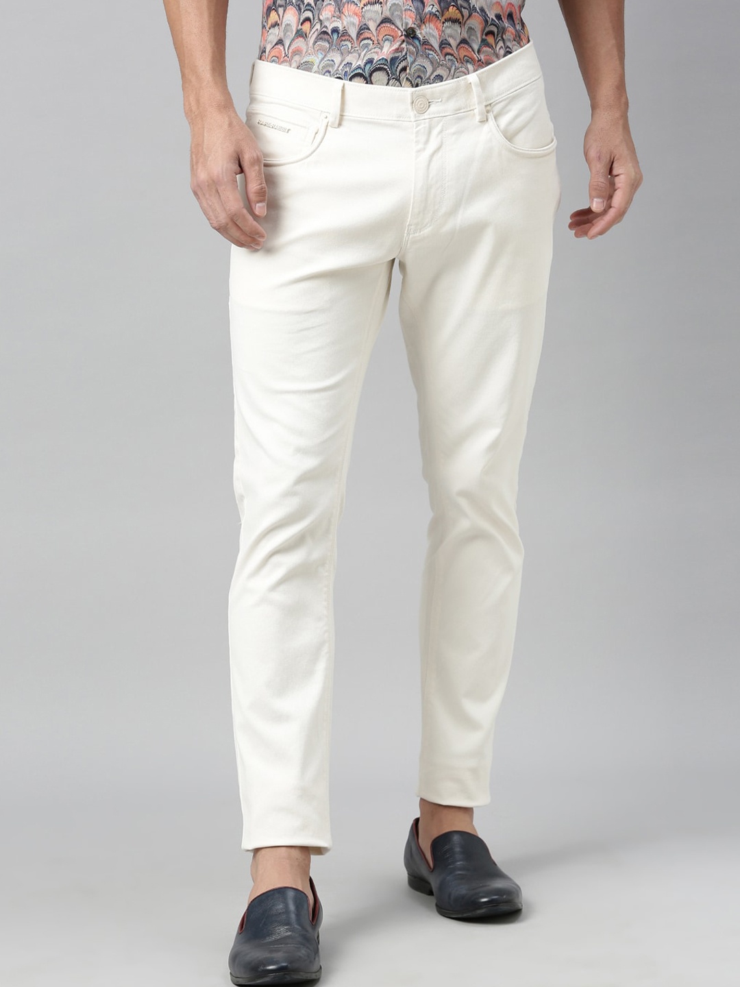 

RARE RABBIT Men Spock-4 Mid Rise Regular Fit Solid Trouser, Off white