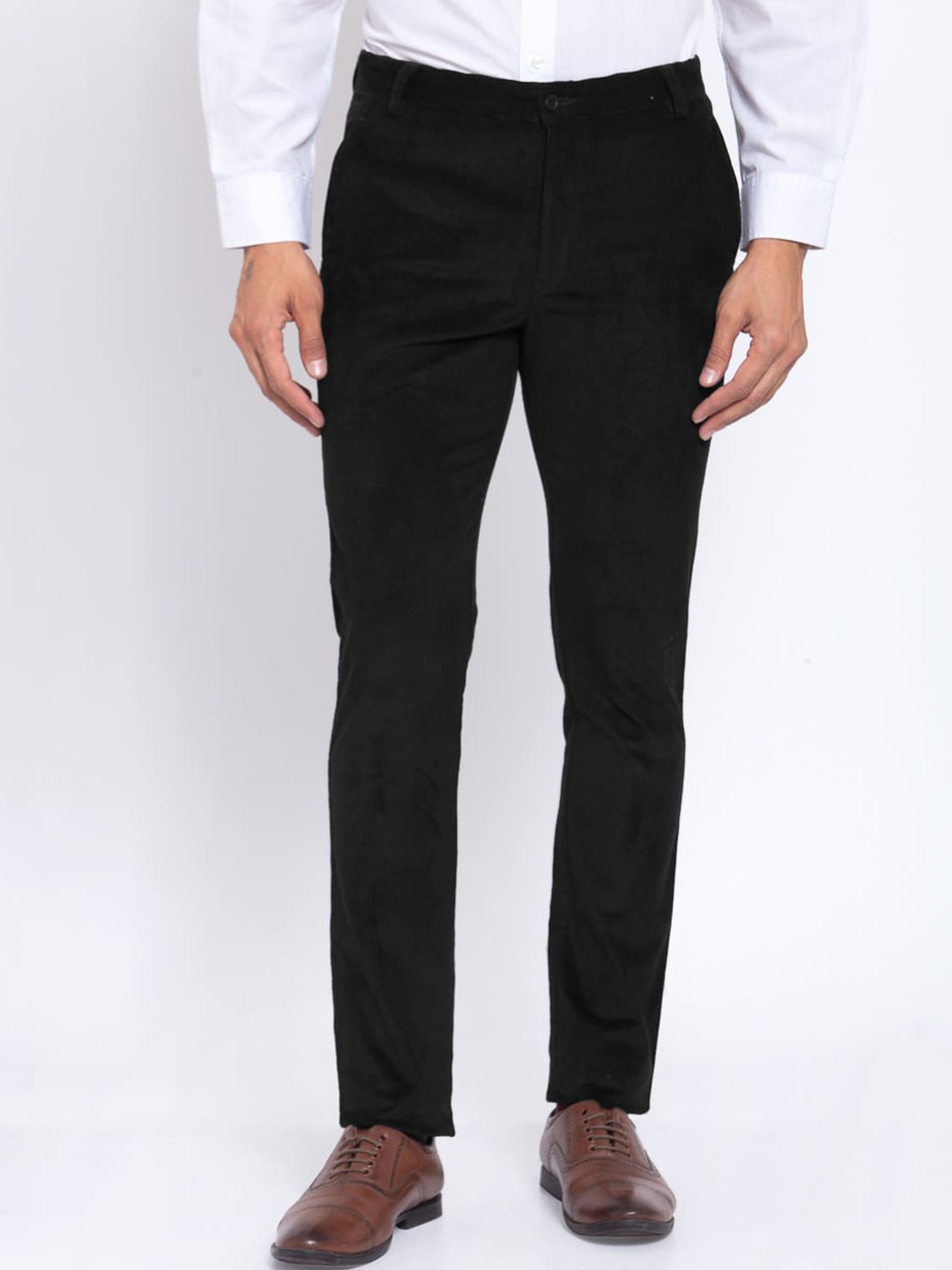

KLOTTHE Men Black Slim Fit Solid Regular Trousers